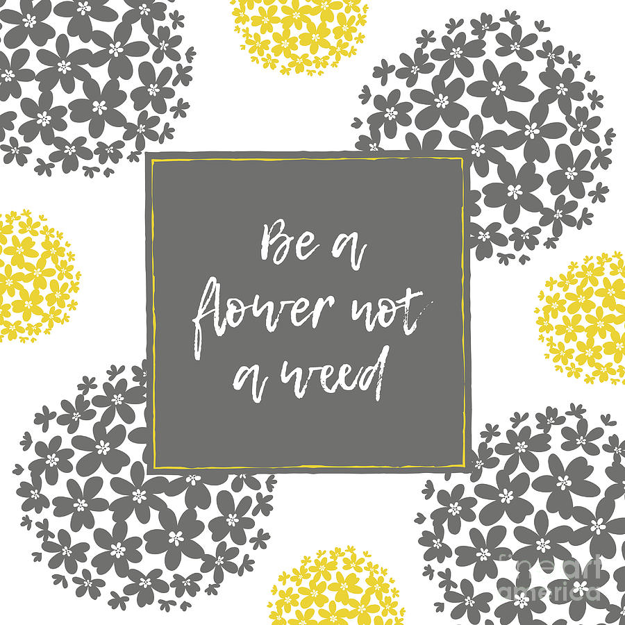Be A Flower Not A Weed Mixed Media