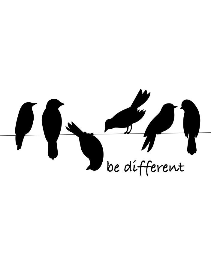 Be Different White Bird Tee Tees T-Shirt Tshirt Painting by Tony Rubino