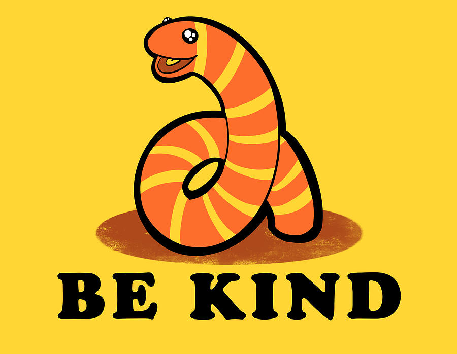 Snake Drawing - Be Kind by Ludwig Van Bacon
