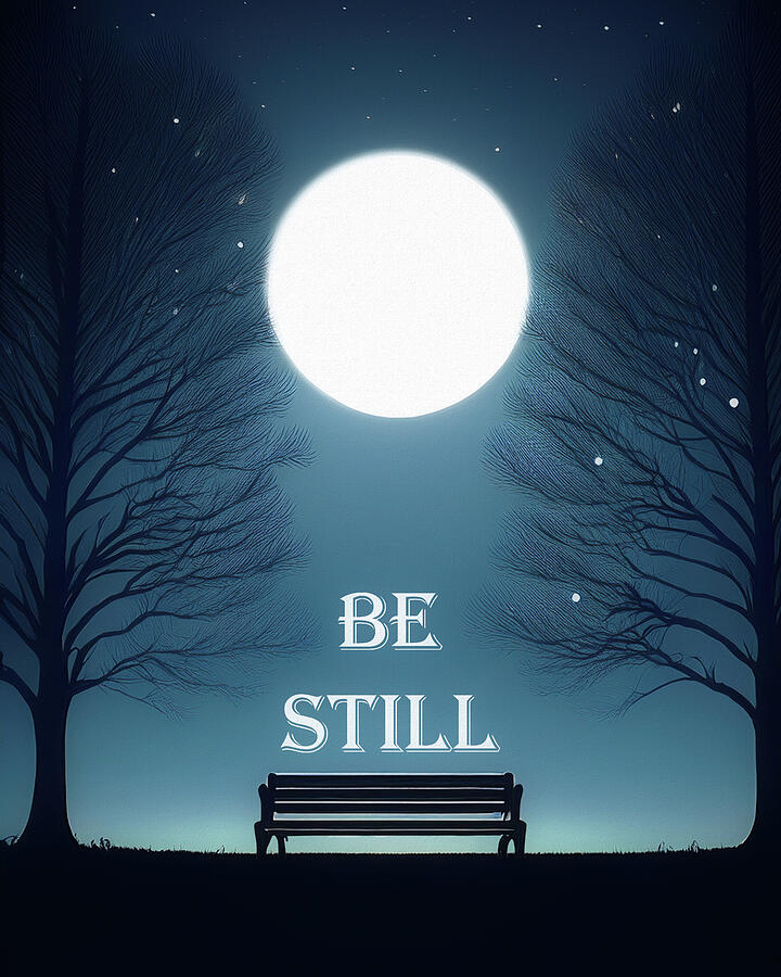 Be Still Moonlit Bench Mixed Media by Dan Sproul Be Still Moonlit Bench Mixed Media by Dan Sproul