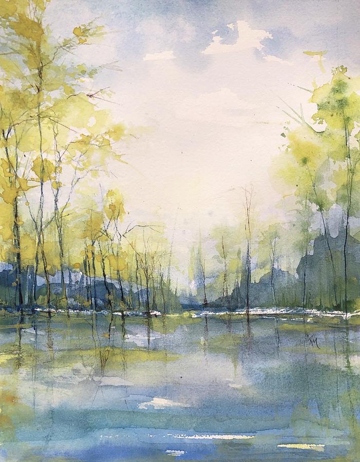 Be the Light Lake Blessings Series Painting by Robin Miller-Bookhout
