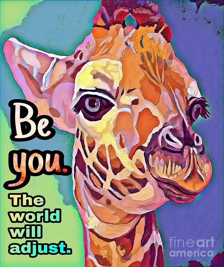 Be You Giraffe Painting by Jackie Case
