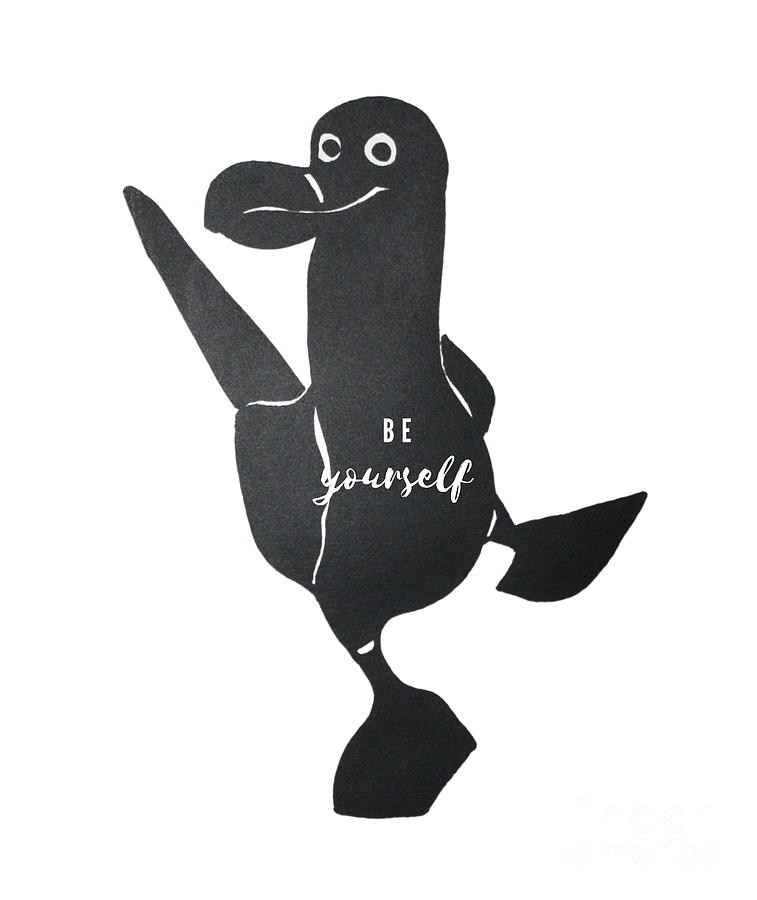 Be Yourself Screen-Printed Blue-Footed Booby Bird  Painting by Christie Olstad