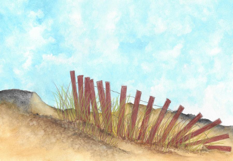 Beach And Sand Dune Fence Painting