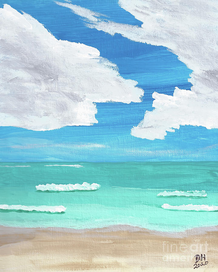 Beach and Sky Painting by D Hackett