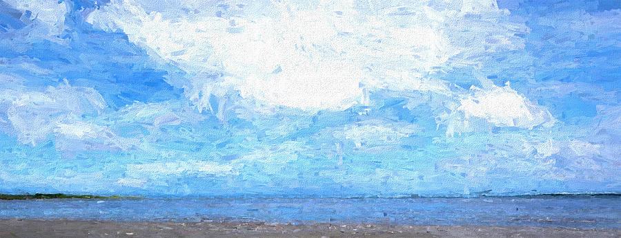 Beach and Sky Mixed Media by Joan Stratton
