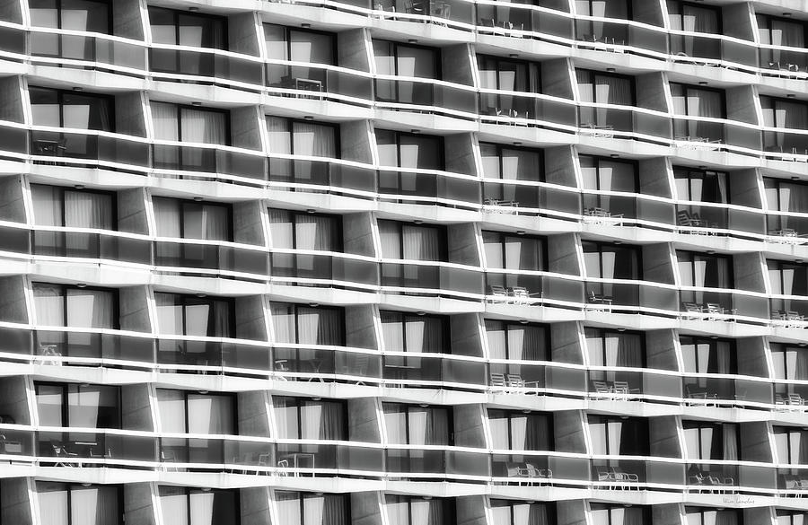 Beach Apartments Black and White Photograph by Wim Lanclus