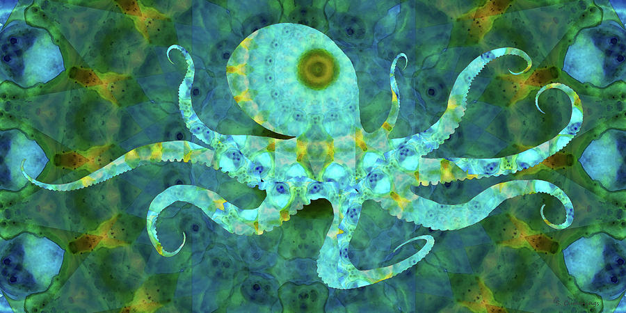 Beach Art - Mandala Octopus - Sharon Cummings Painting by Sharon Cummings