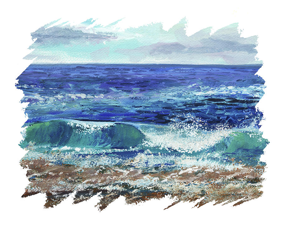 Beach Art Summer Vacation Expressive Brush Strokes Decor IV Painting by Irina Sztukowski