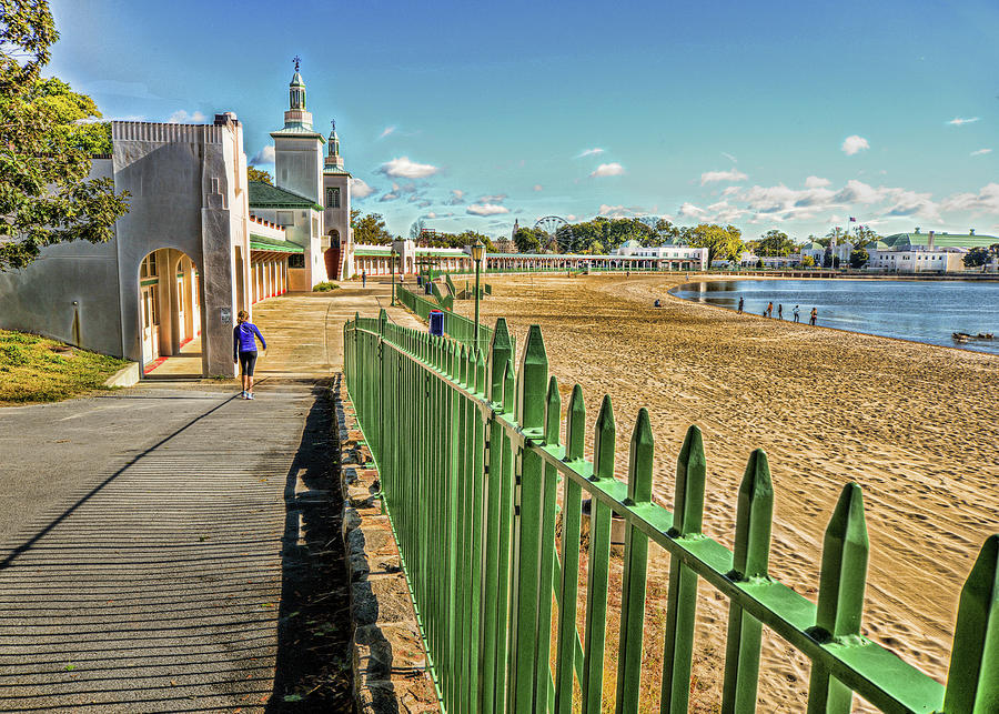 Beach at Playland Amusement Park in Rye Photograph by Cordia Murphy