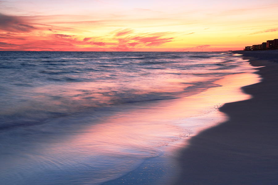 Beach at Sunset, Ft. Walton Beach FL Photograph by Roupen Baker