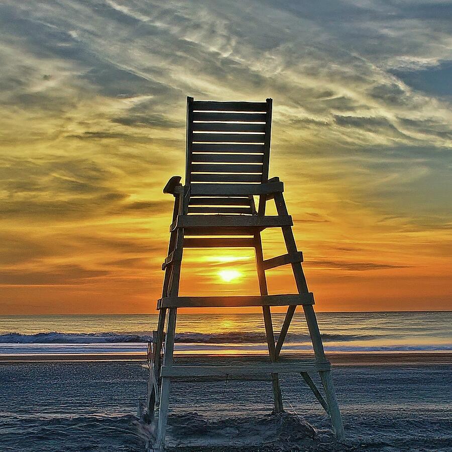 Sunset Digital Art - Beach at sunset by Gary Wilcox