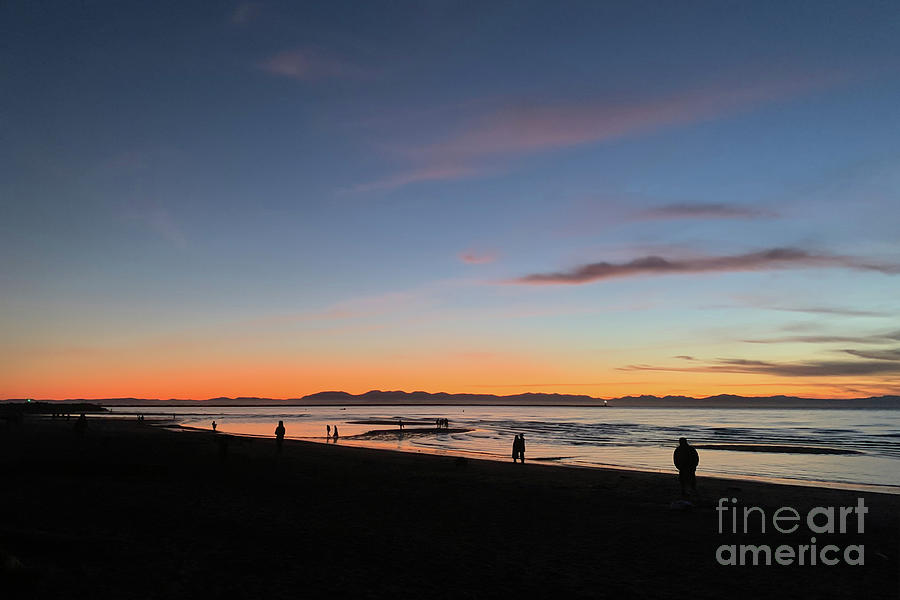 Beach at sunset in Vancouver Photograph by Joshua Poggianti