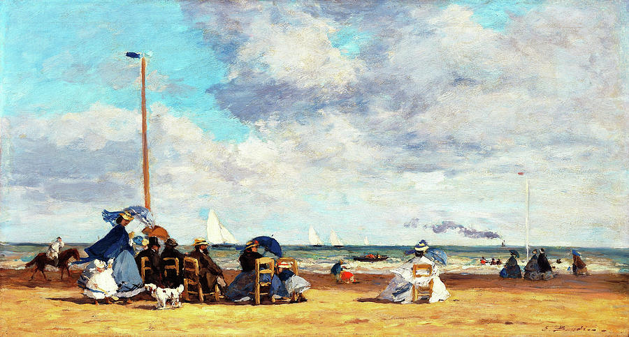 Beach At Trouville Painting - Beach At Trouville - Digital Remastered Edition by Eugene Louis Boudin Beach At Trouville Painting - Beach At Trouville - Digital Remastered Edition by Eugene Louis Boudin