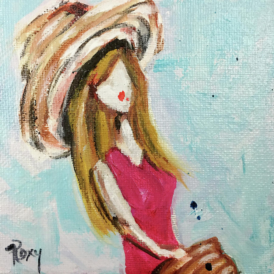 Beach Babe Painting by Roxy Rich