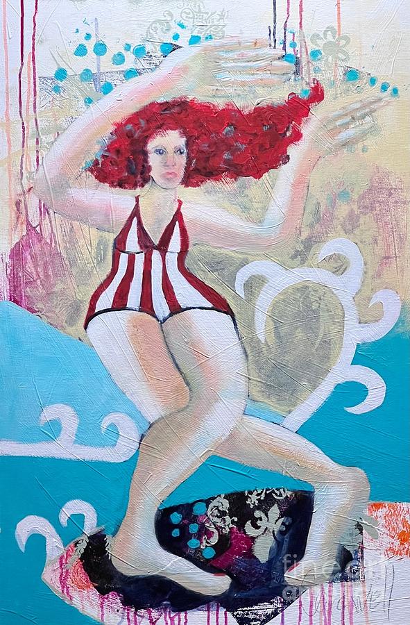 Beach Baby Painting by Patricia Caldwell