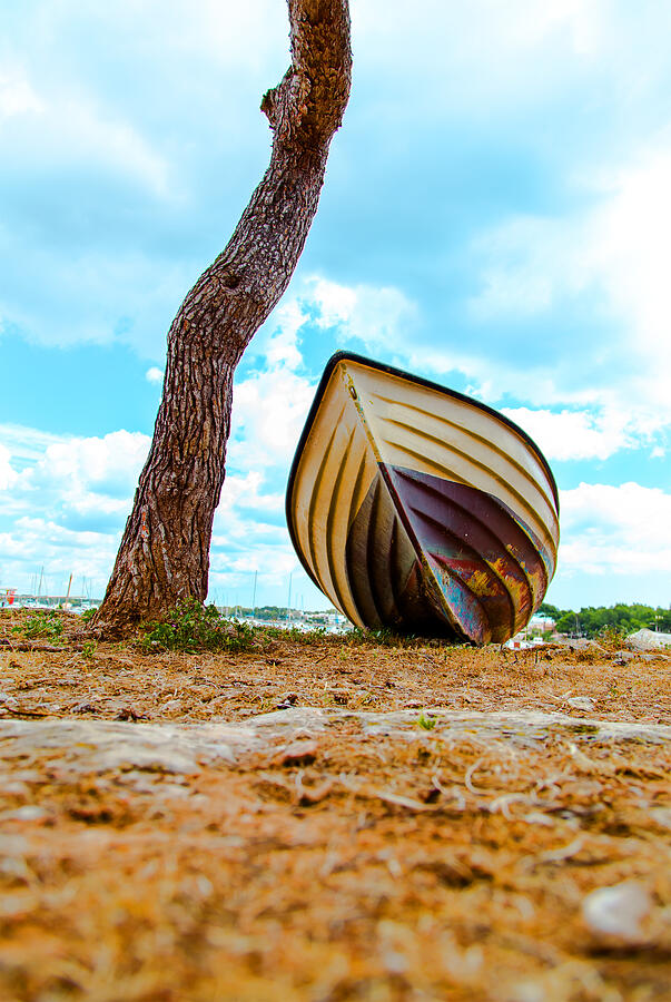 Beach Background.Boat on the beach. Photograph by Alex011973