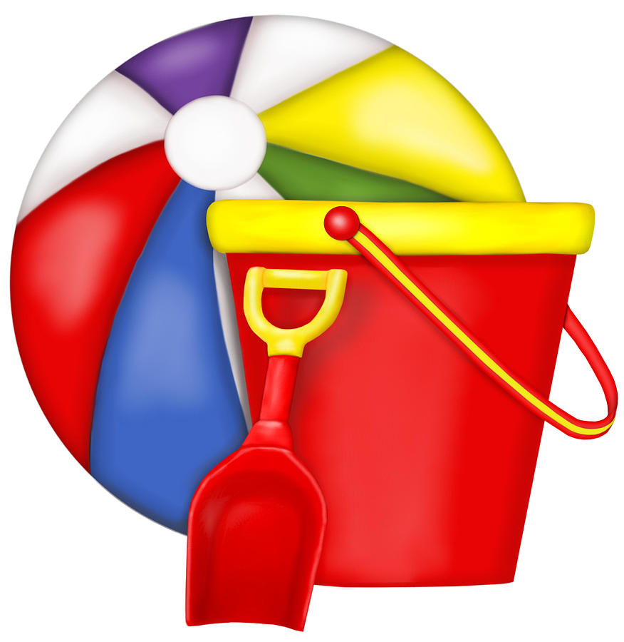 Beach Ball And Bucket Drawing by Imagezoo
