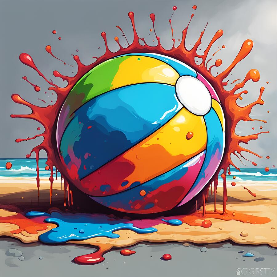 Beach Ball On The Sand Digital Art by Marvin Anthony Designs - Fine Art ...