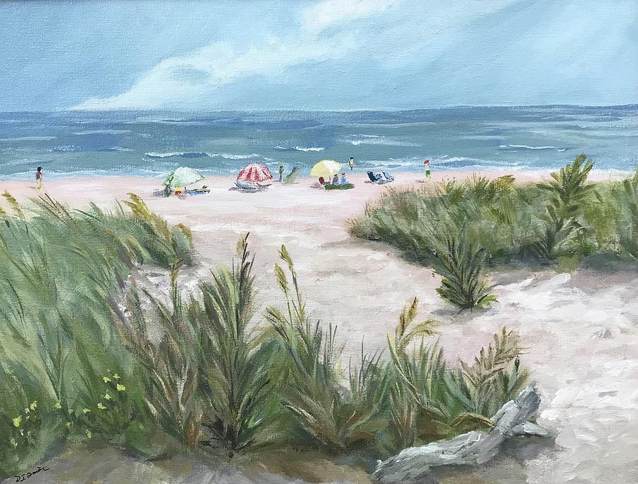 Beach Base Camp Painting by Deborah Smith
