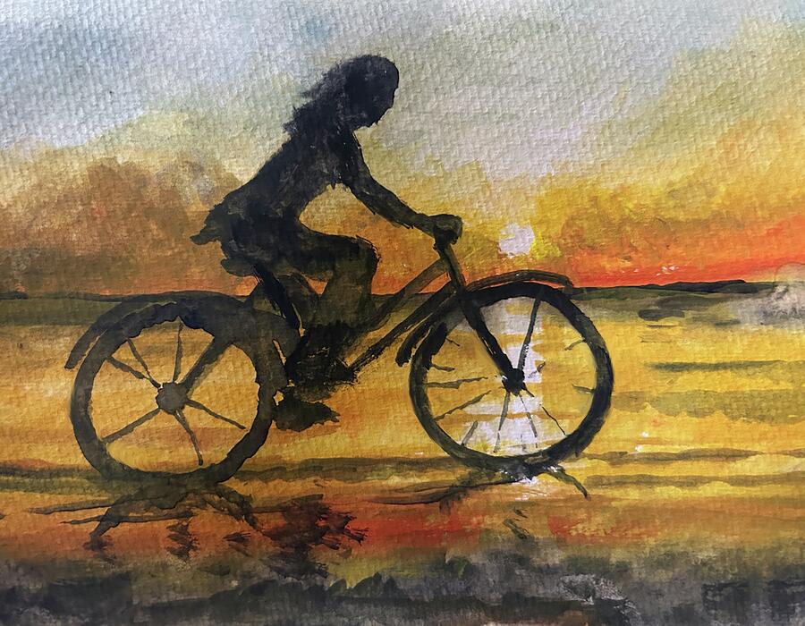 Beach Bicycle Painting by Larry Whitler Beach Bicycle Painting by Larry Whitler