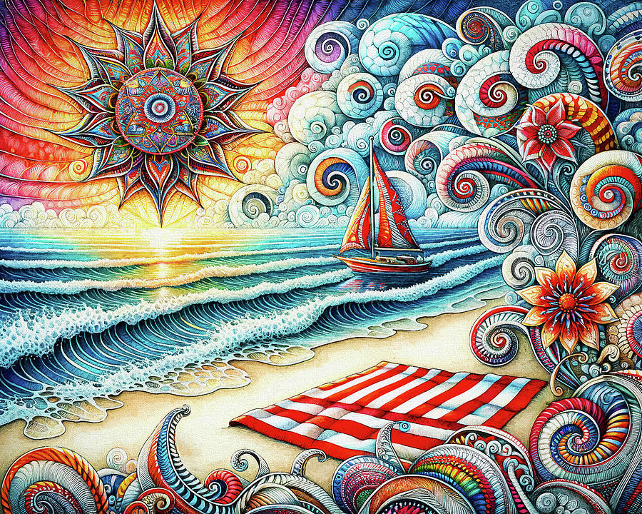 Beach Blanket Bingo Digital Art by Peggy Collins