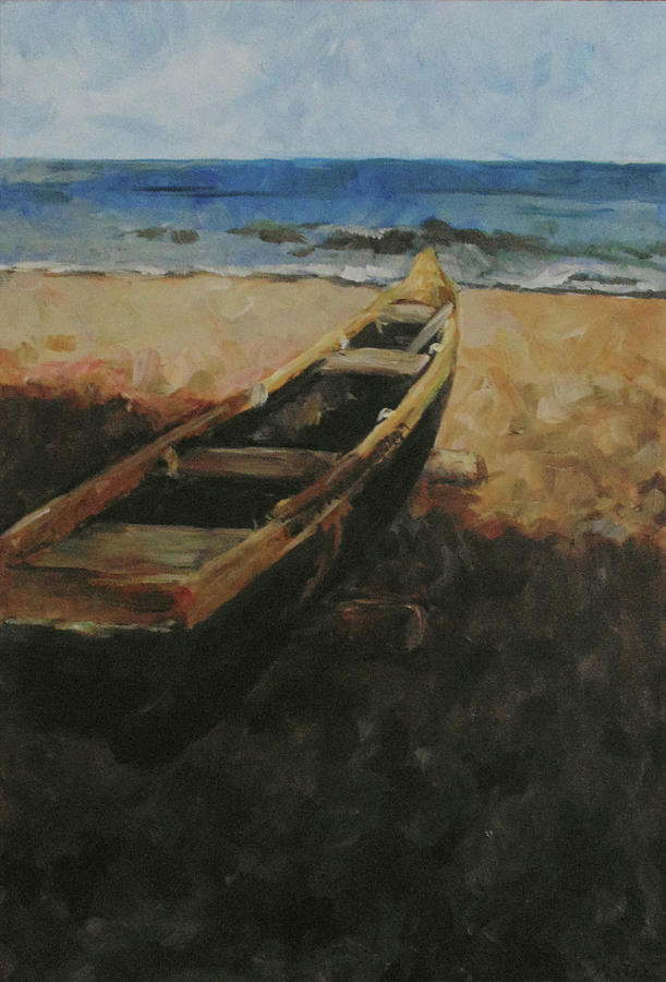 Beach Boat Painting by Susan Moore