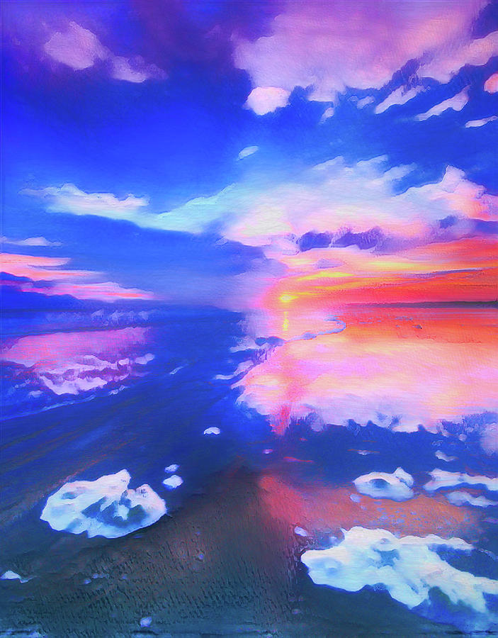 Beach Bright Sunset DecorArt Photograph by Dan Carmichael
