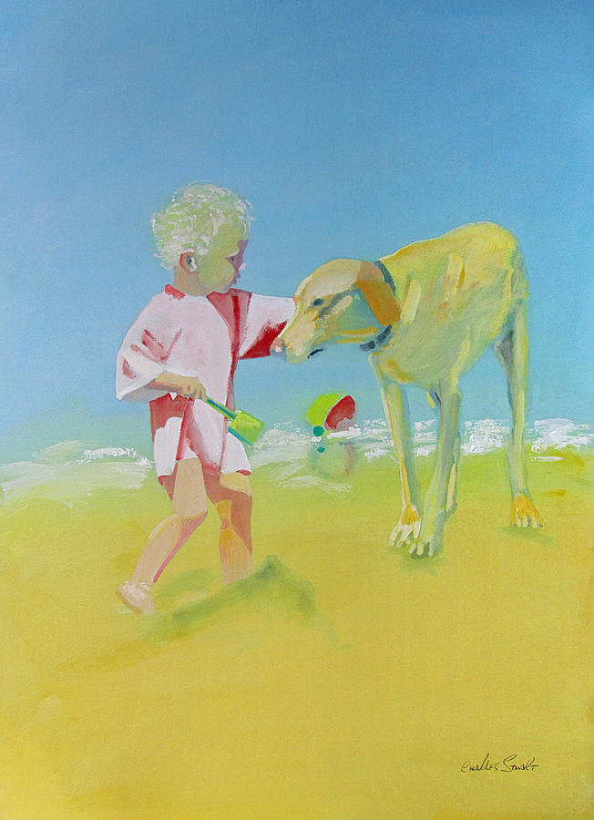 Dog Painting - Beach Buddies by Charles Stuart