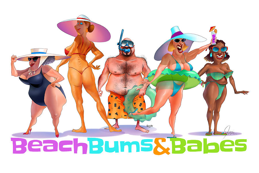 Beach Bums And Babes Digital Art By Trevor Irvin Fine Art America