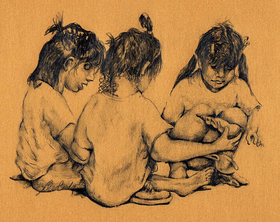 Beach Bunnies Drawing by Gaye Elise Beda