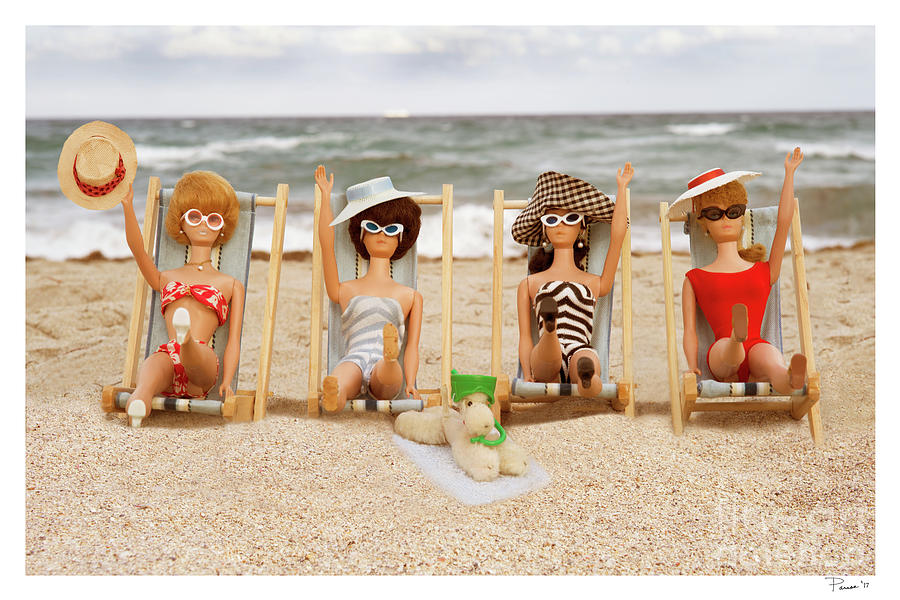 Beach Digital Art - Beach Chair Girls by David Parise