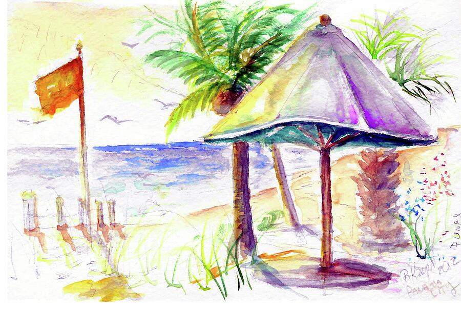 Beach Day Painting by Bernadette Krupa