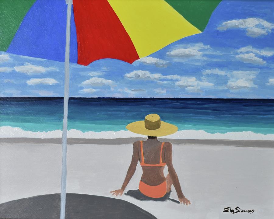 Beach Day Painting by John Sweeney