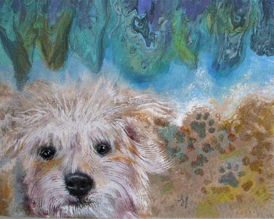 Beach Dog Day Painting by Lynn Raizel Lane