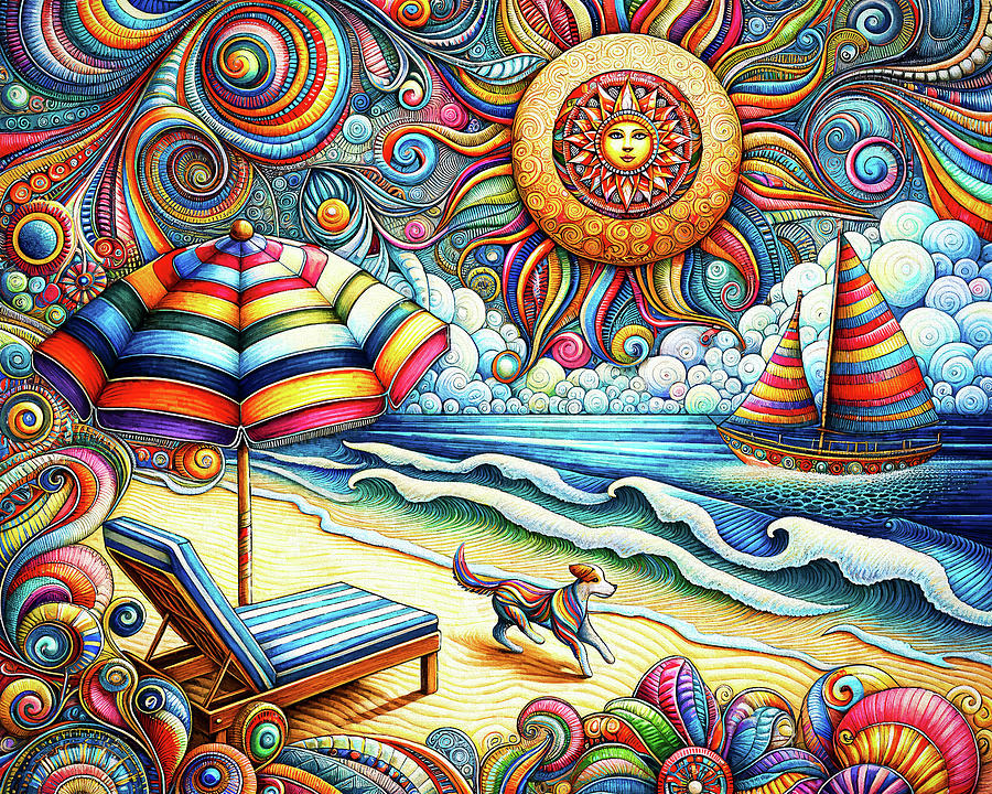Beach Dog Digital Art by Peggy Collins