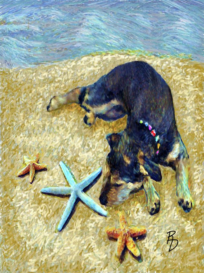 Beach Dog Digital Art by Ric Darrell