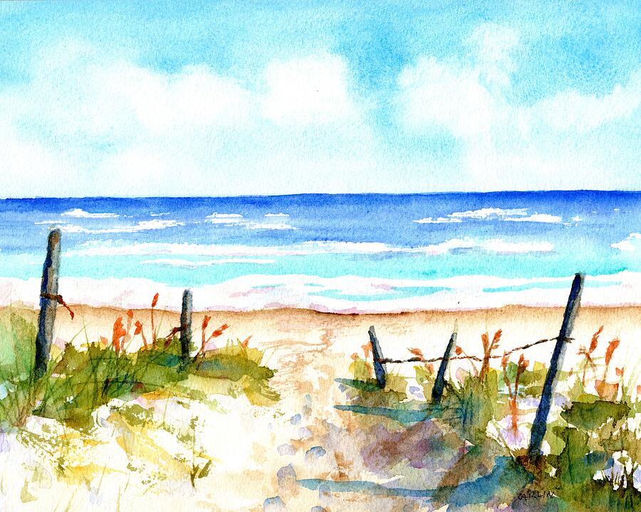 Beach Dune Path Painting by Carlin Blahnik CarlinArtWatercolor