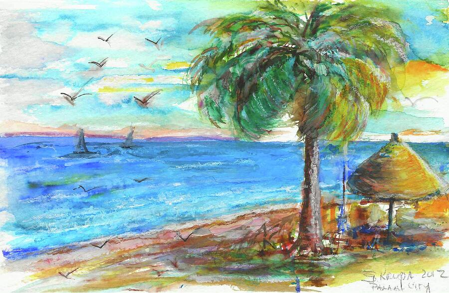 Beach Escape Painting by Bernadette Krupa