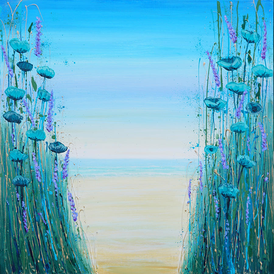Beach Flowers Painting by Amanda Dagg