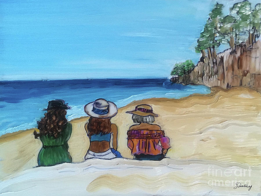 Beach Friends Forever Painting by Shelley Myers