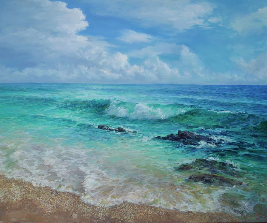 Ocean Painting - Beach Front Property by Laurie Snow Hein
