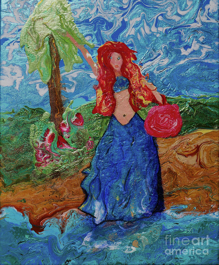 Beach Girl Painting by Tessa Evette