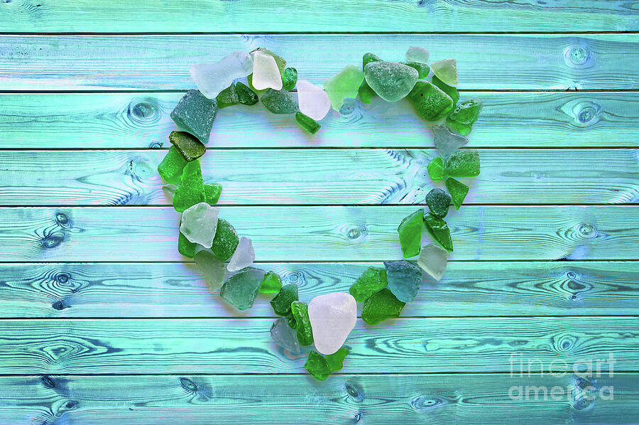 Beach glass heart Photograph by Delphimages Photo Creations