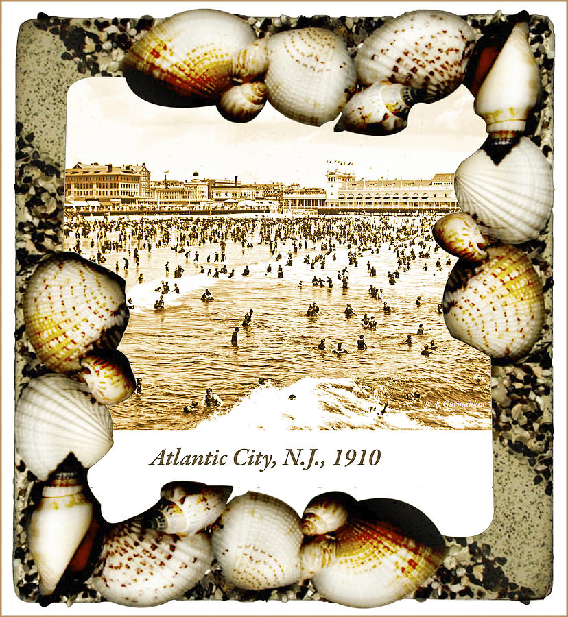 Beach Goers, Atlantic City, 1910 Photograph by A Macarthur Gurmankin