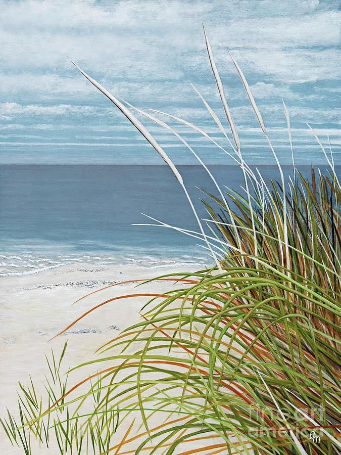 Beach Grass and Calm Waters Painting by Barbara McMahon
