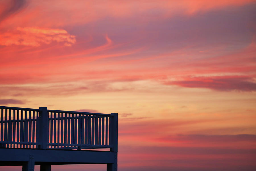 Beach House Deck Sunset Photograph by Scott Burd
