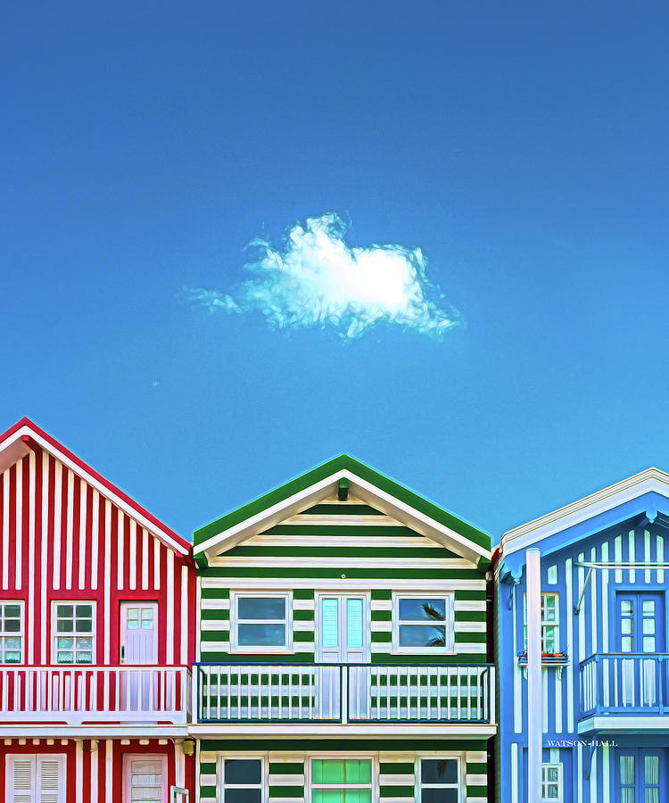 Beach Houses Digital Art by Marlene Watson and Art Crew NZ