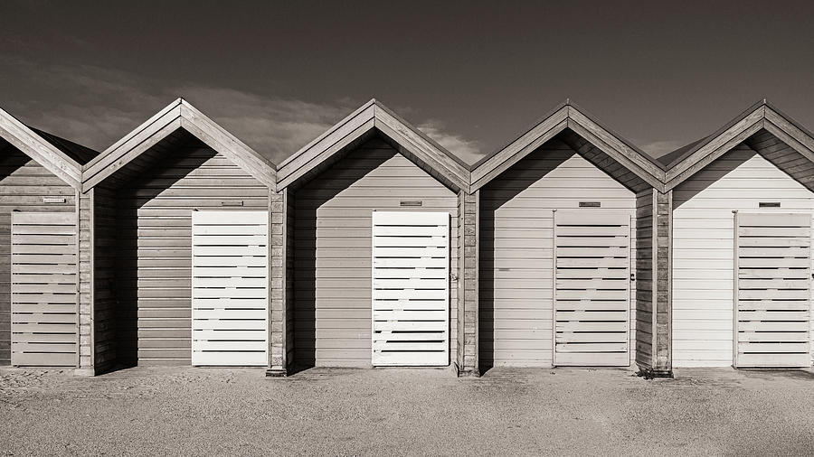 Beach Huts in Monochrome Photograph by Francisco Ruiz Navas