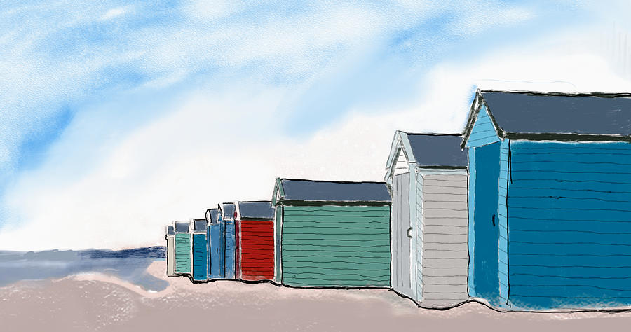 Beach Huts Digital Art by John Mckenzie Beach Huts Digital Art by John Mckenzie